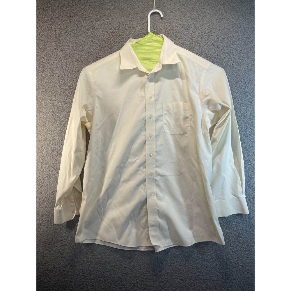 Gold label roundtree and yorke fitted Ivory Long Sleeve Shirt Size 17.5/35
